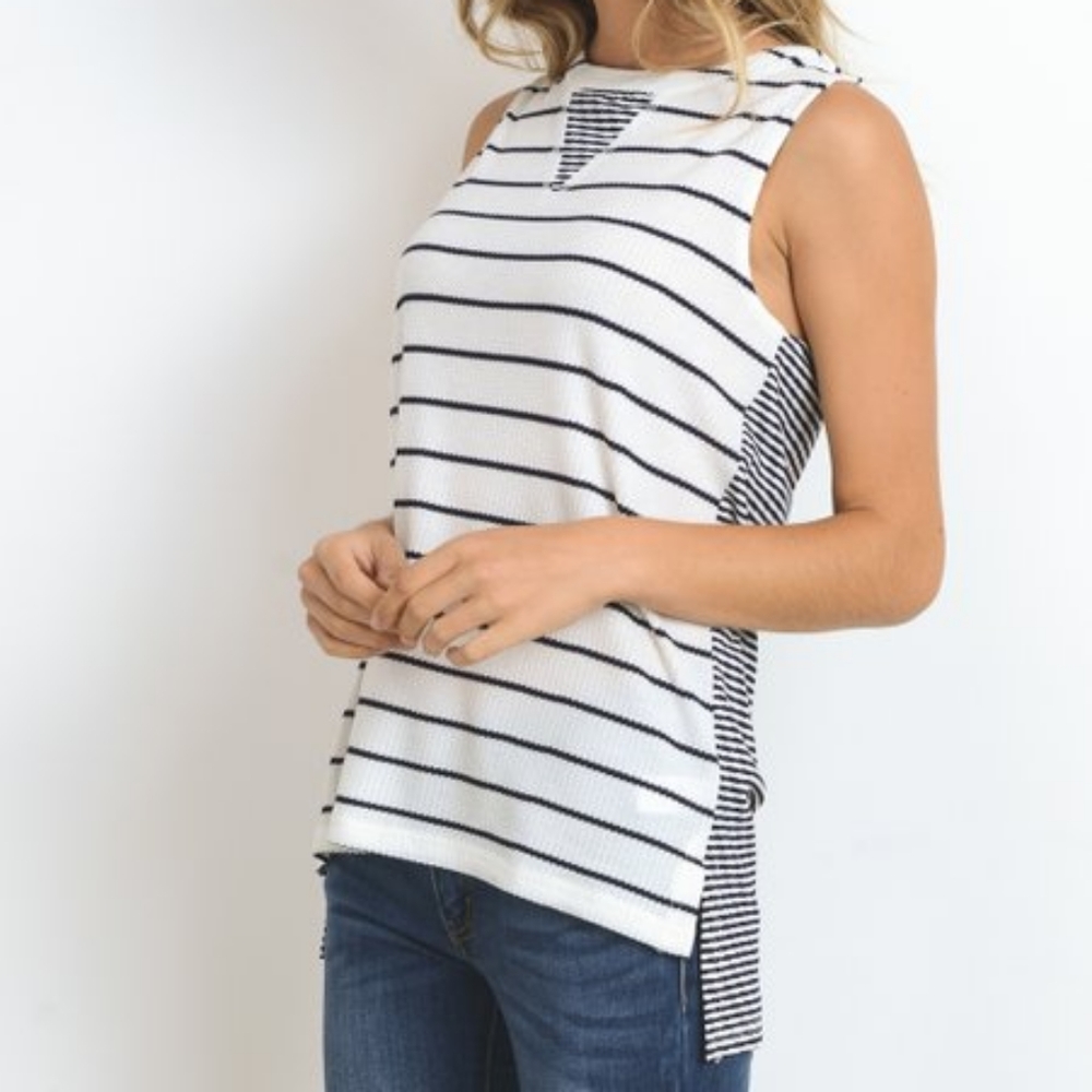 (L) Doe & Rae Striped Top